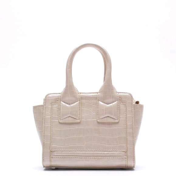 NWOT Zara Animal Print Mini City Bag Grey - Picture 1 of 13